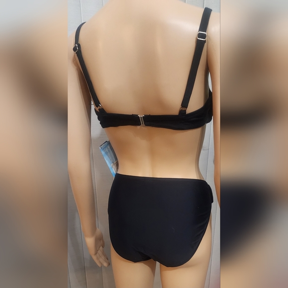 NEW WITH TAGS 2 PIECE BLACK BATHING SUIT SIZE 12 SEE PICS FOR MEASUREMENTS - Picture 12 of 16